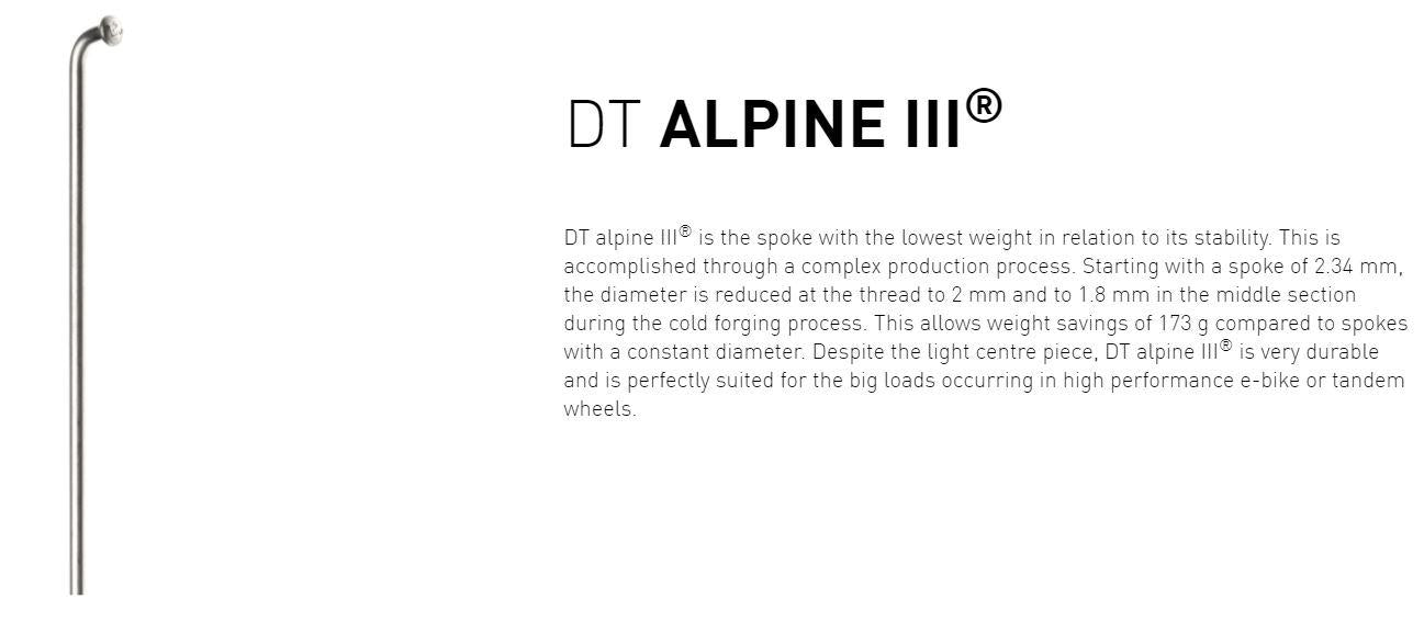 DT Swiss Alpine III 2.0 Jbend Per Spoke 278 - Black