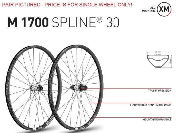 DT Swiss M1700 Spline 27.5 15110 30wd Centre Lock/6B Front Wheel