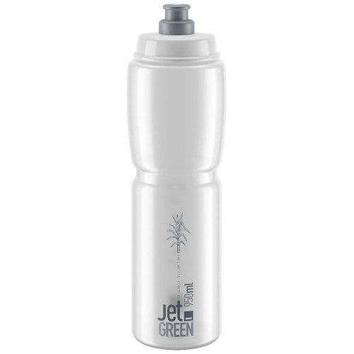 Elite Jet Green Logo Water Bottle 950ML - Clear Grey