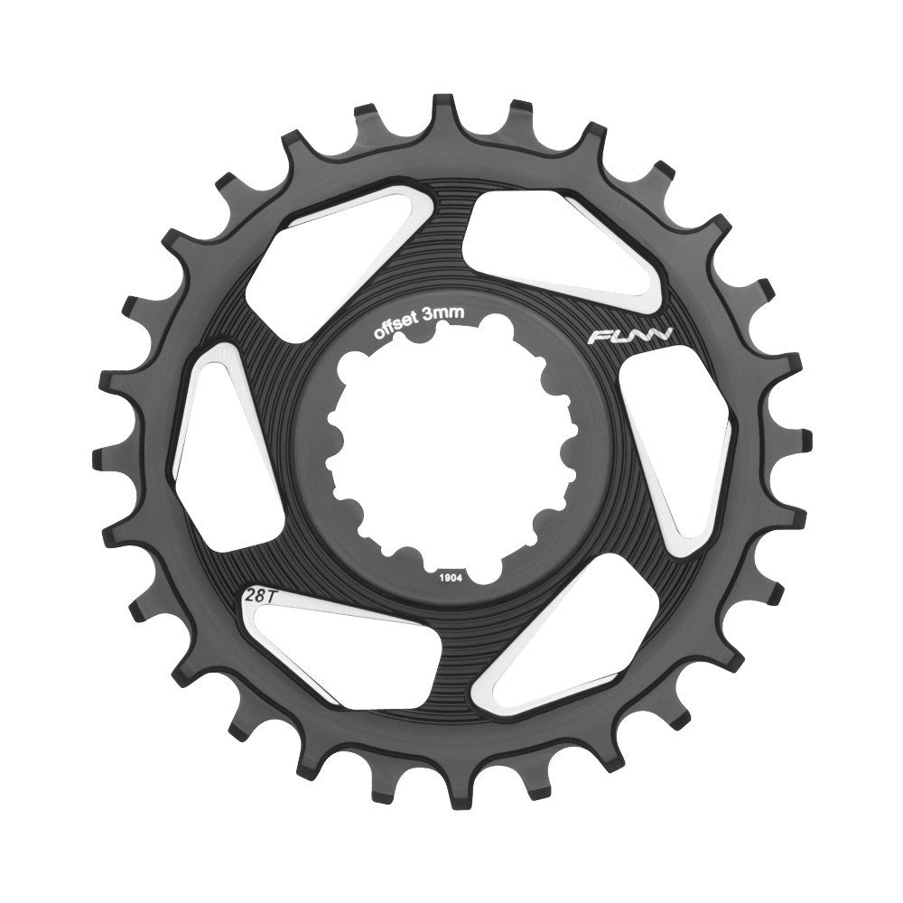 FUNN Solo DX Narrow-Wide 28T Chainring For SRAM Direct Mount Boost 3mm Offset - Black