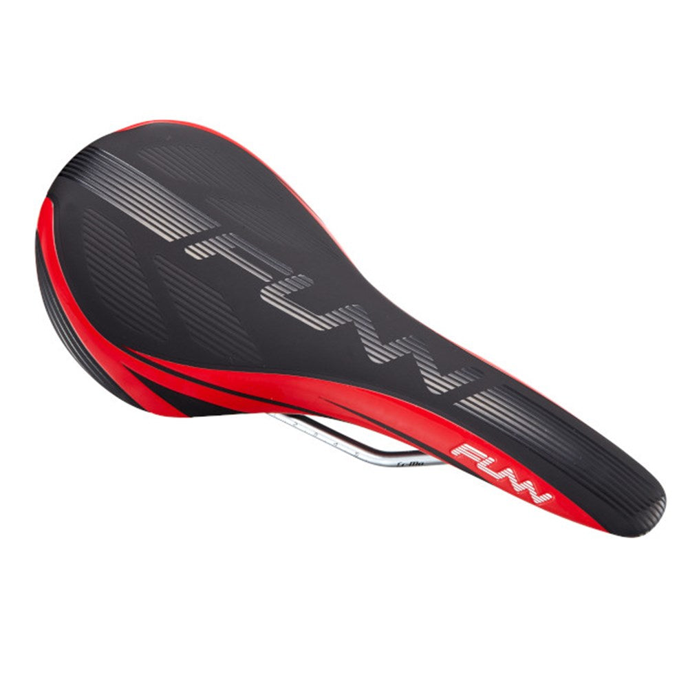 FUNN Adlib MTB Saddle CrMo Rails Vinyl Leather Cover - Black/Red