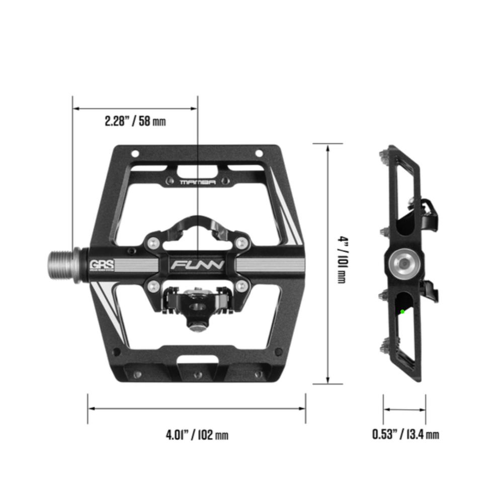 FUNN Mamba SPD Clipless MTB Double Sided Pedal Pair - Grey