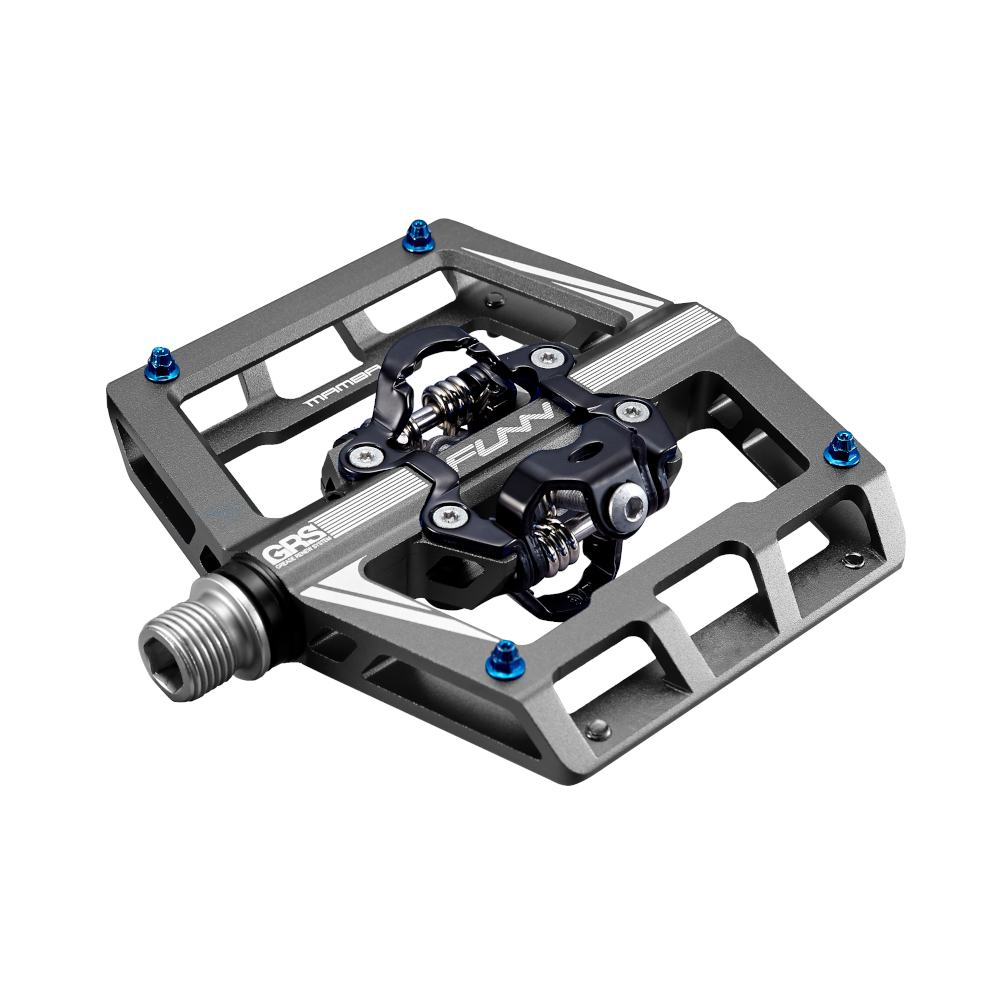 FUNN Mamba SPD Clipless MTB Double Sided Pedal Pair - Grey