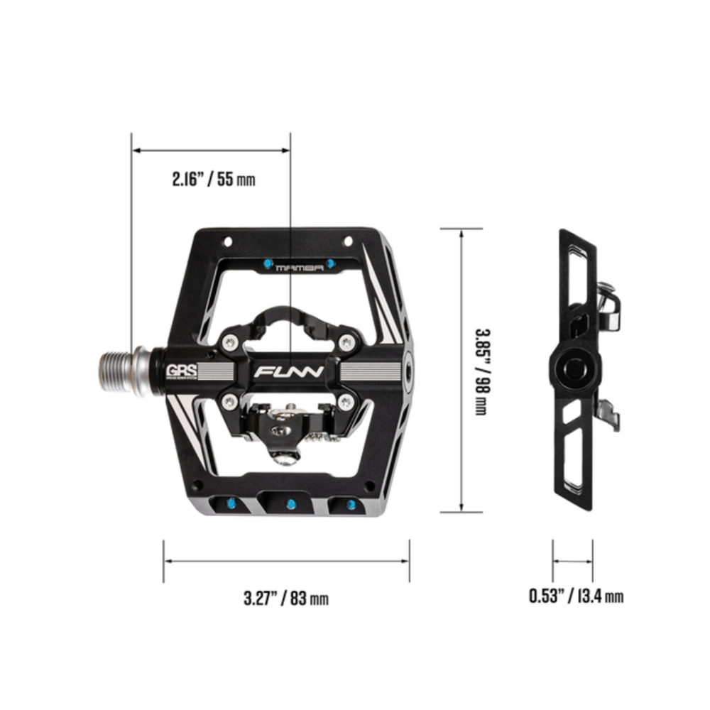 FUNN Mamba S SPD Clipless MTB Single Sided Pedal Pair - Black