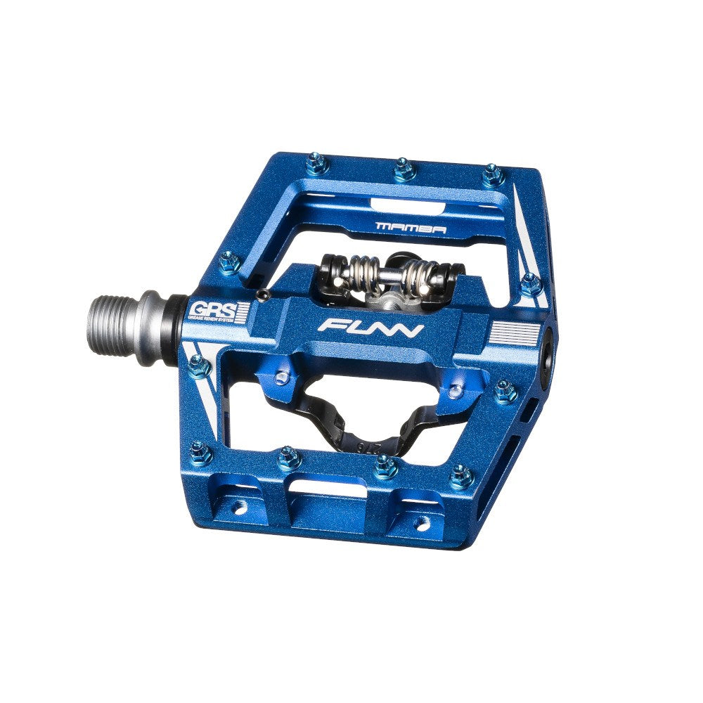 FUNN Mamba S SPD Clipless MTB Single Sided Pedal Pair - Blue