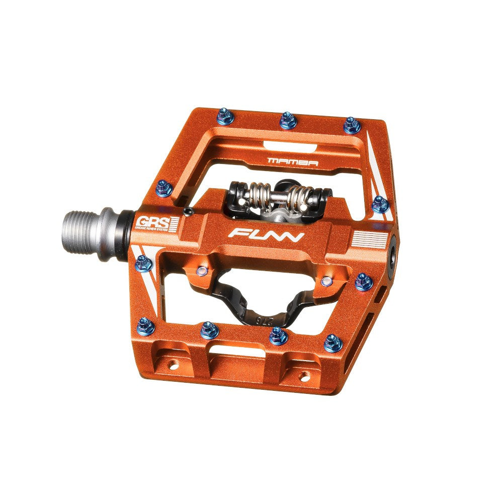 FUNN Mamba S SPD Clipless MTB Single Sided Pedal Pair - Orange