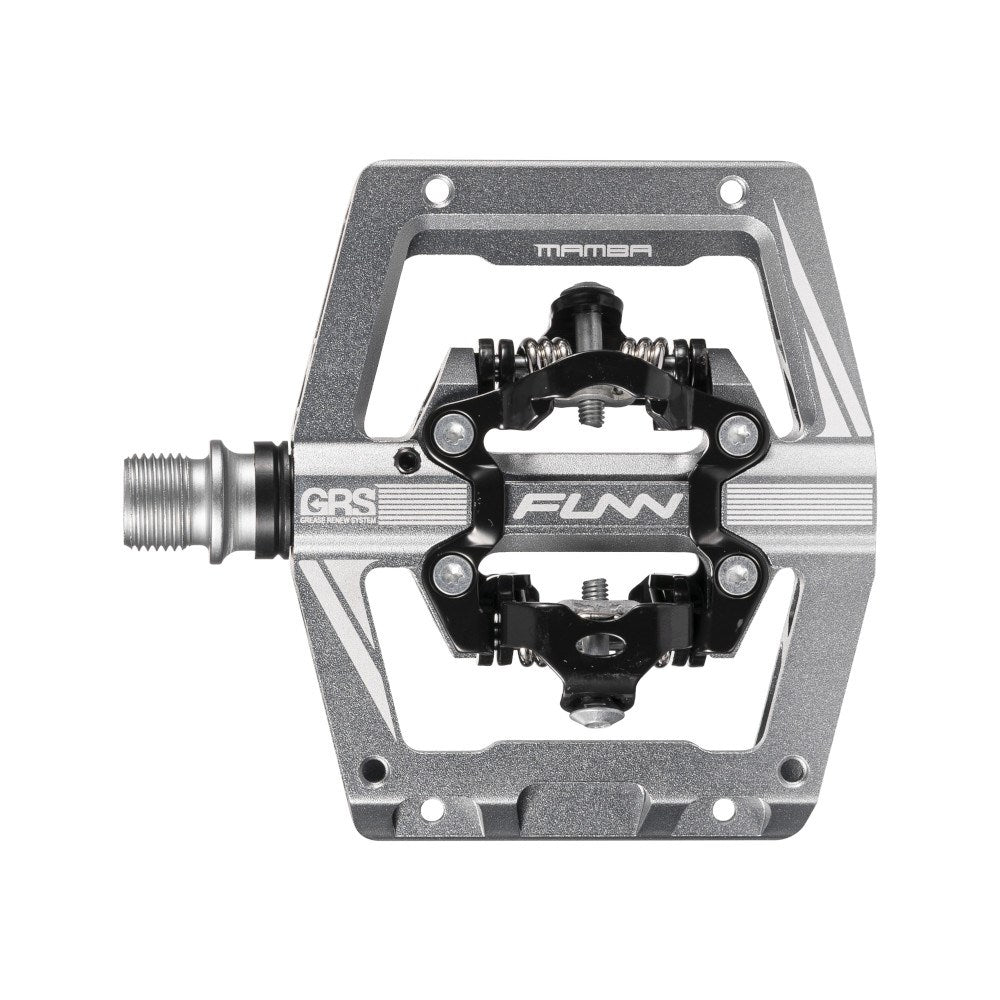 FUNN Mamba S SPD Clipless MTB Double Sided Pedal Pair - Grey
