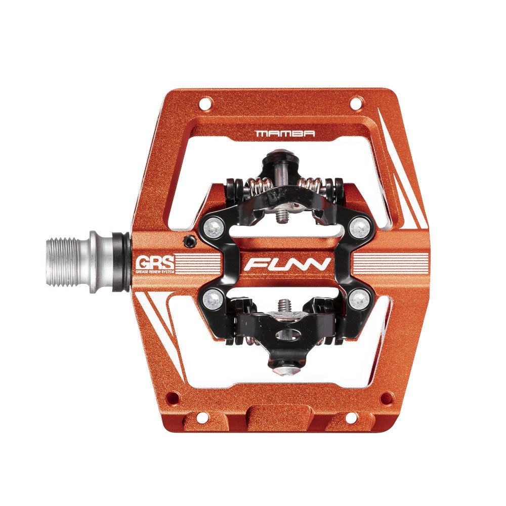 FUNN Mamba S SPD Clipless MTB Double Sided Pedal Pair - Orange