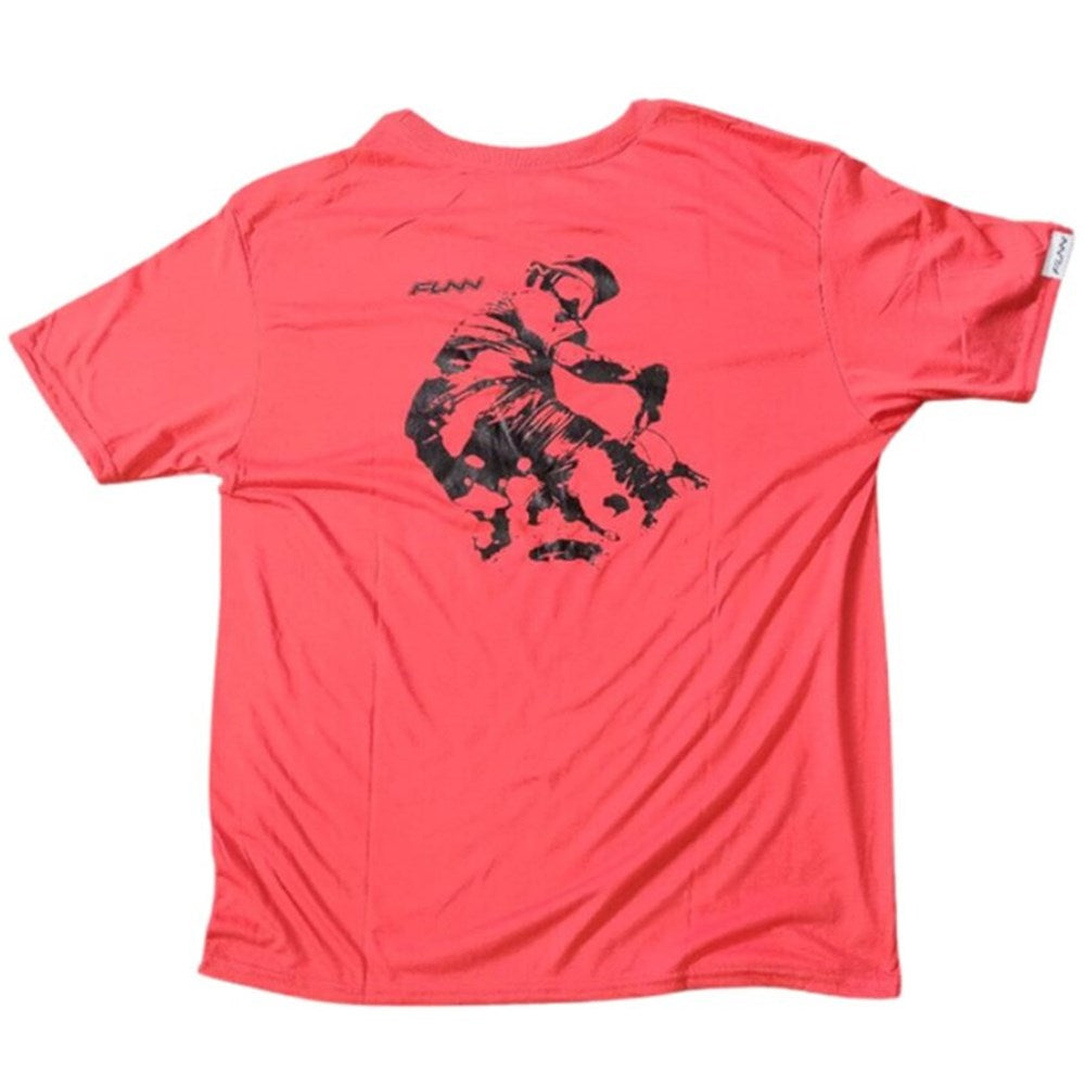 FUNN T-Shirts With Black Logo - Casual Red