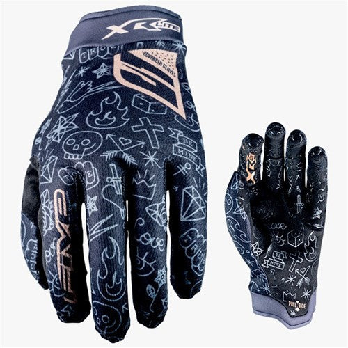 FIVE XR-Lite Tattoo Full Finger Gloves - Black/Gold
