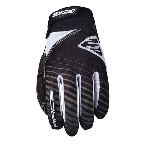 FIVE Race BMX Full Finger Gloves - Black/White