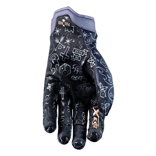 FIVE XR-Lite Kid Tattoo Full Finger Gloves - Black/Gold
