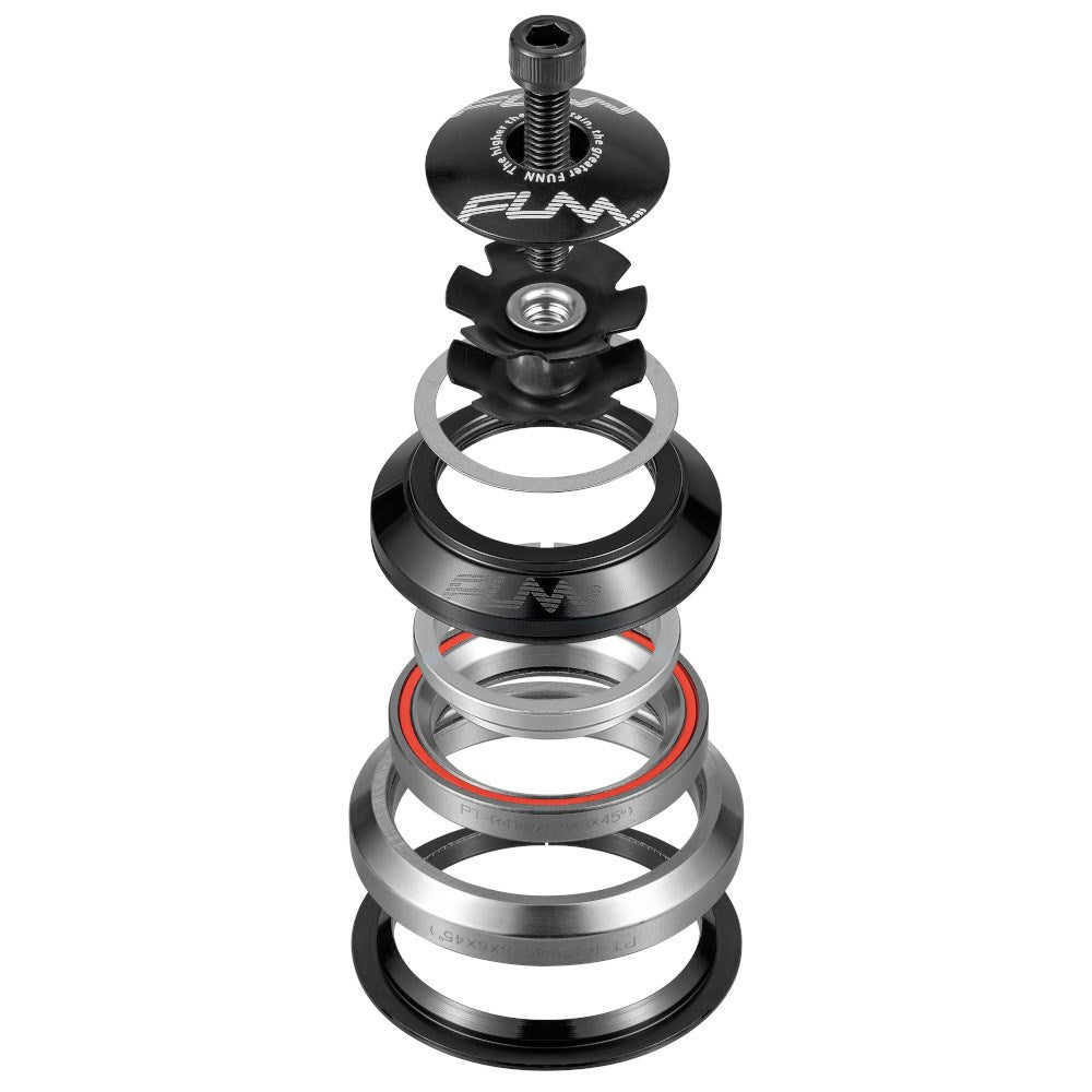 FUNN Descend Integral Headset IS 41/28.6 And IS 52/40 With Top Cap - Black