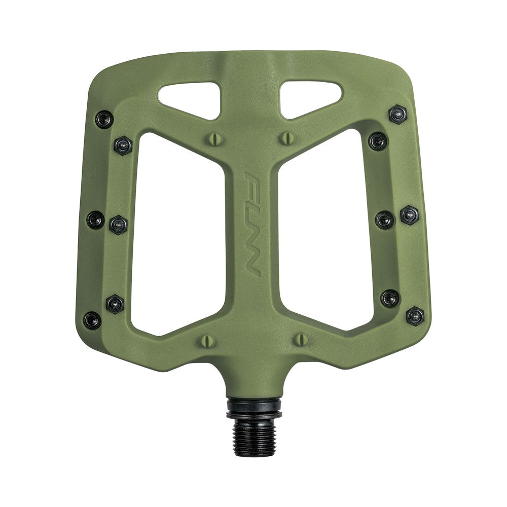 FUNN Taipan Large Flat MTB Pedals With Composite Platform - Olive Green