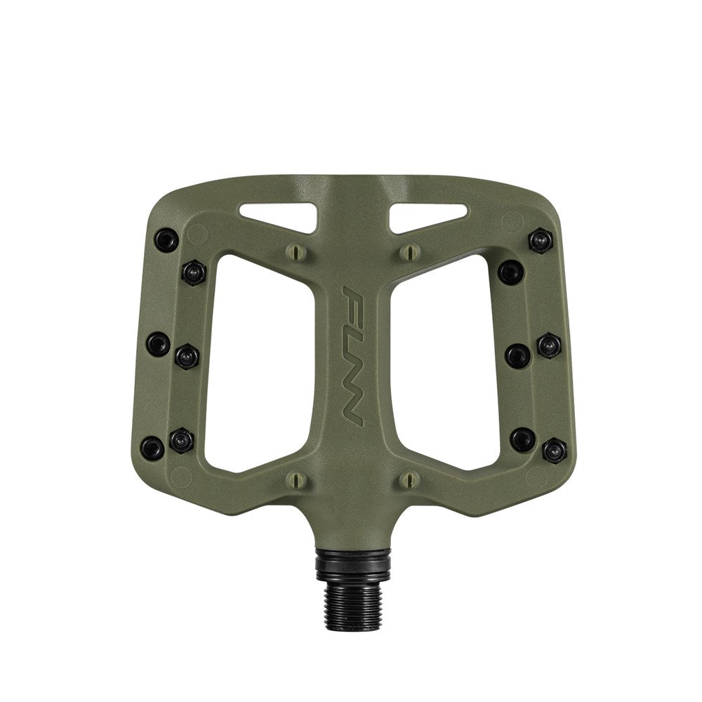 FUNN Taipan S Junior Flat MTB Pedals With Composite Platform - Olive Green