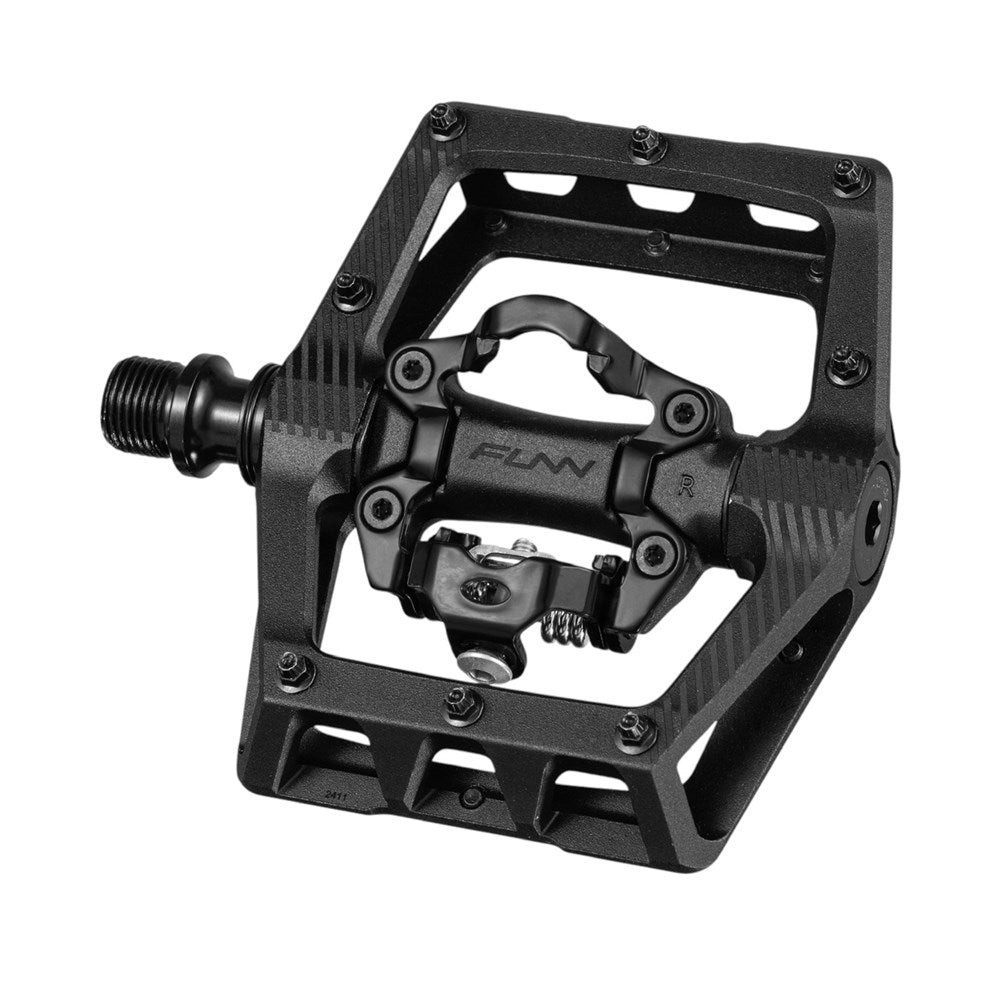 FUNN Ripper V2 Enduro MTB SPD Single Sided Clipless Pedal Pair - Black