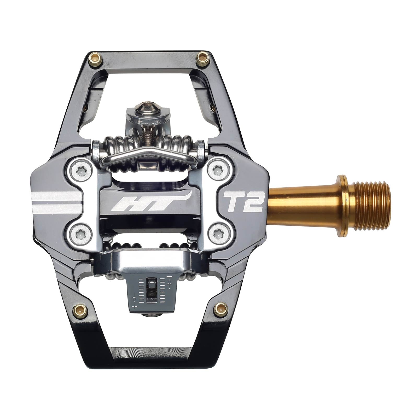 HT T2T Clipless MTB Pedals (Alloy/CNC Ti - 80kg rider max) - Black