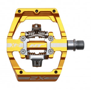 HT X2 Clipless BMX Pedals (Alloy/CNC CRMO) - Gold