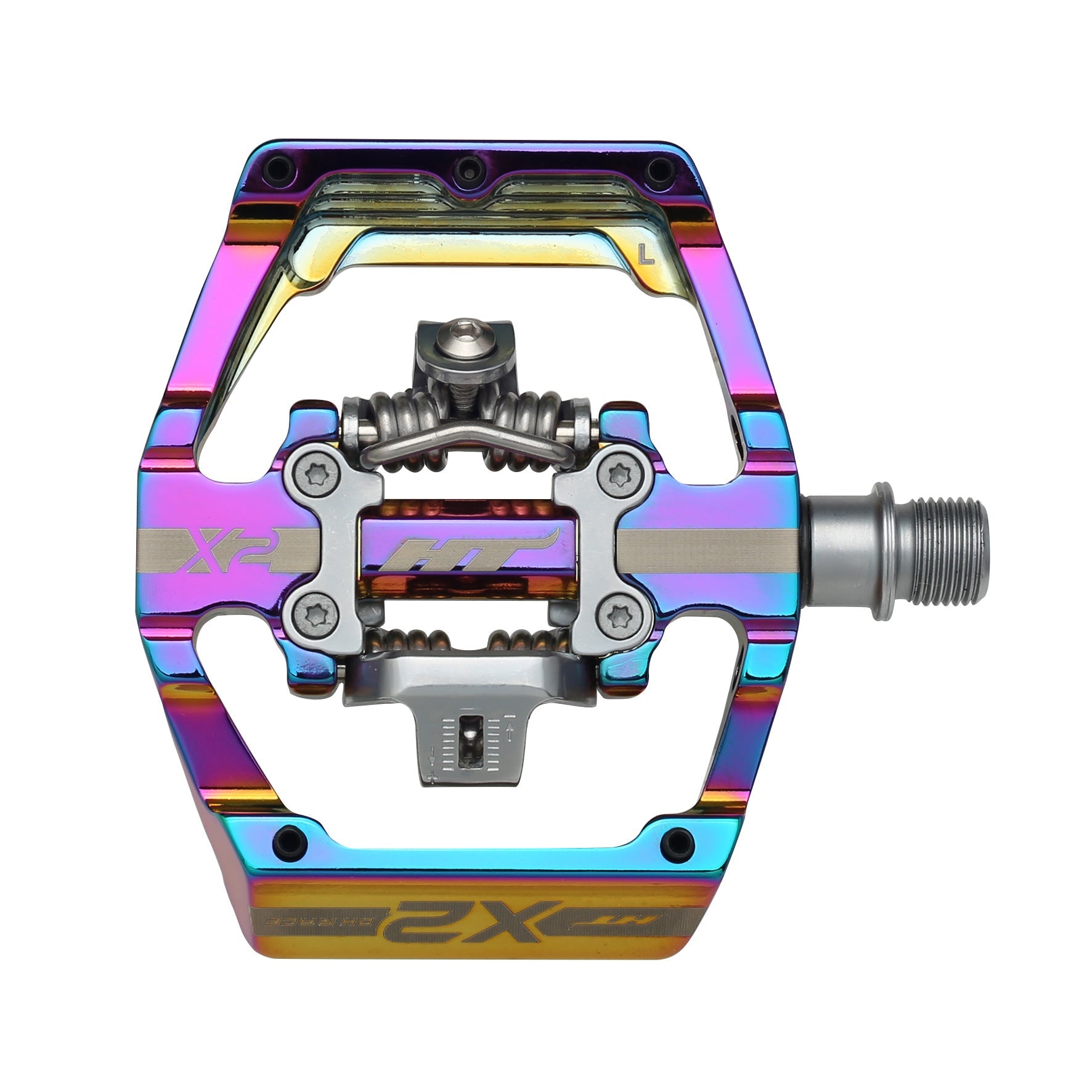 HT X2 Clipless BMX Pedals (Alloy/CNC CRMO) - Oil Slick