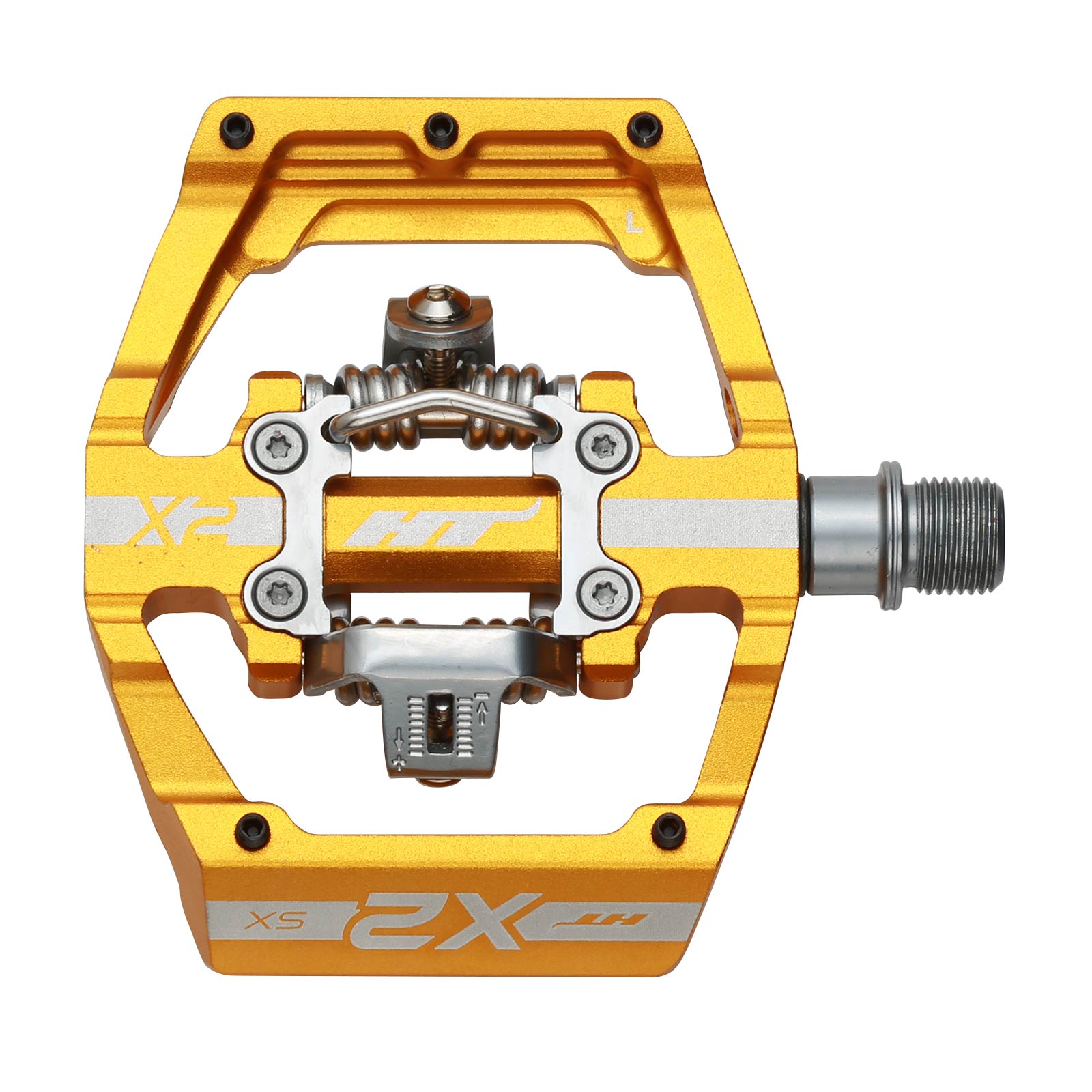 HT X2-SX Clipless BMX Pedals (Alloy/CNC CRMO) - Gold