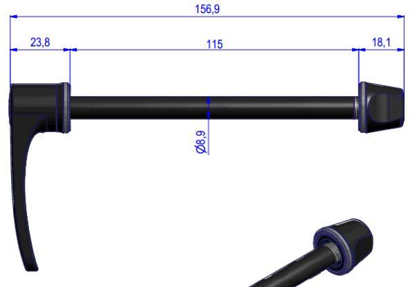 DT Swiss RWS Aluminum Thru Bolt 100mm/9mm