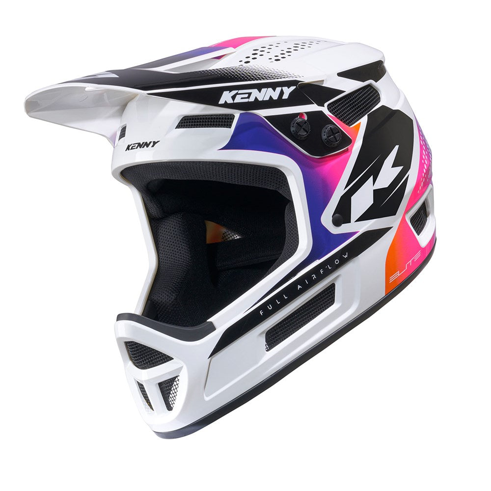 Kenny Elite Full Face Racing Helmet Glitter And Varnish - White Gradient