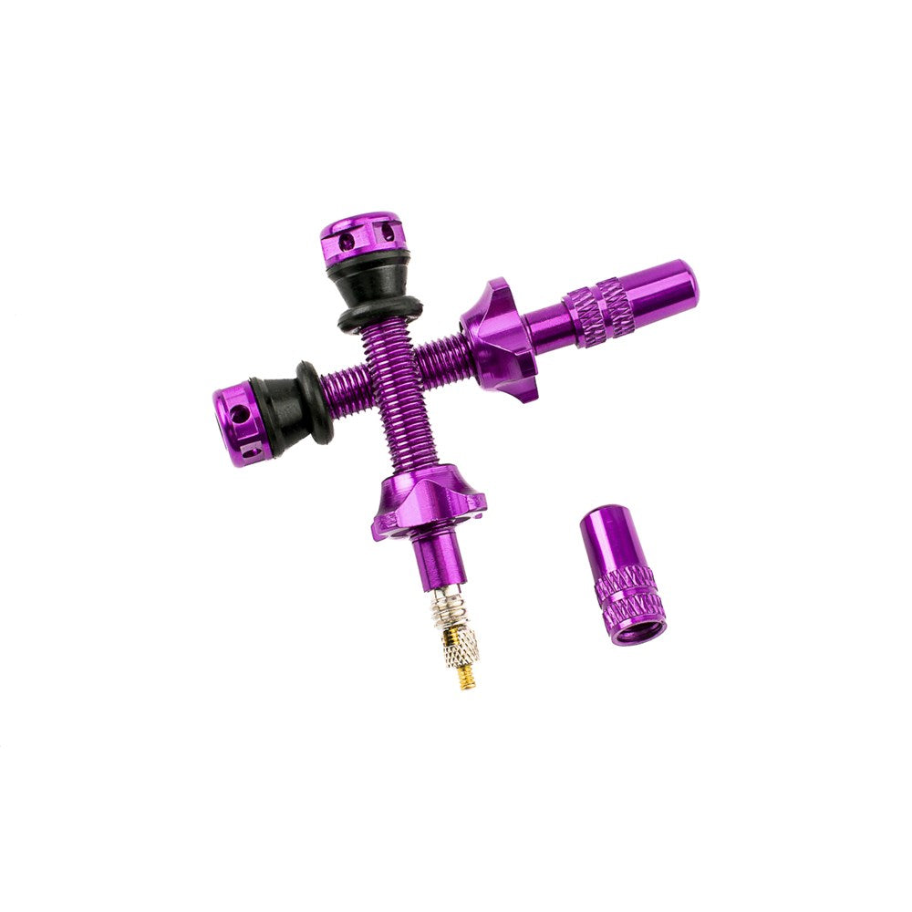 RYFE High Flow Tubeless Presta Valves Pair 44mm - Purple