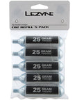 Lezyne 25 Gram CO2 5 Pack - Silver