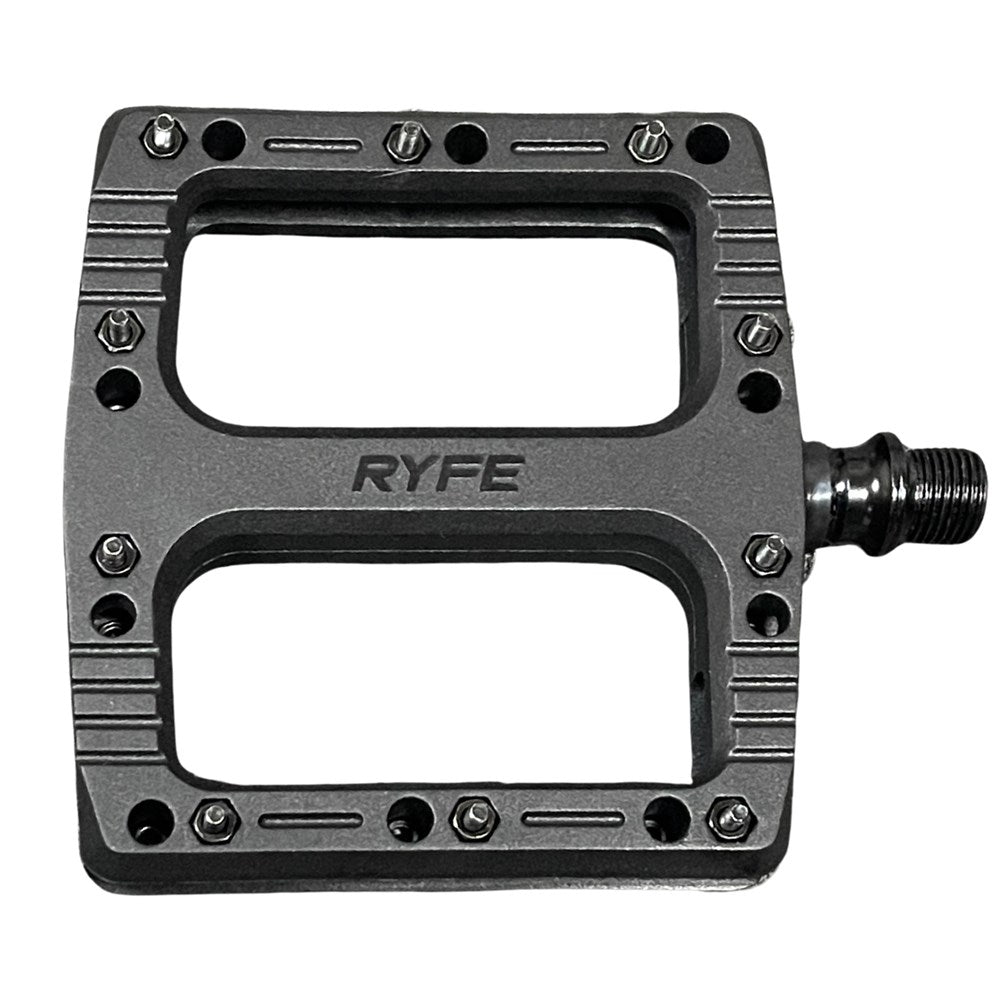 RYFE Launcher MTB Flat Pedals Nylon Fibre Composite With Sealed Bearings - Black