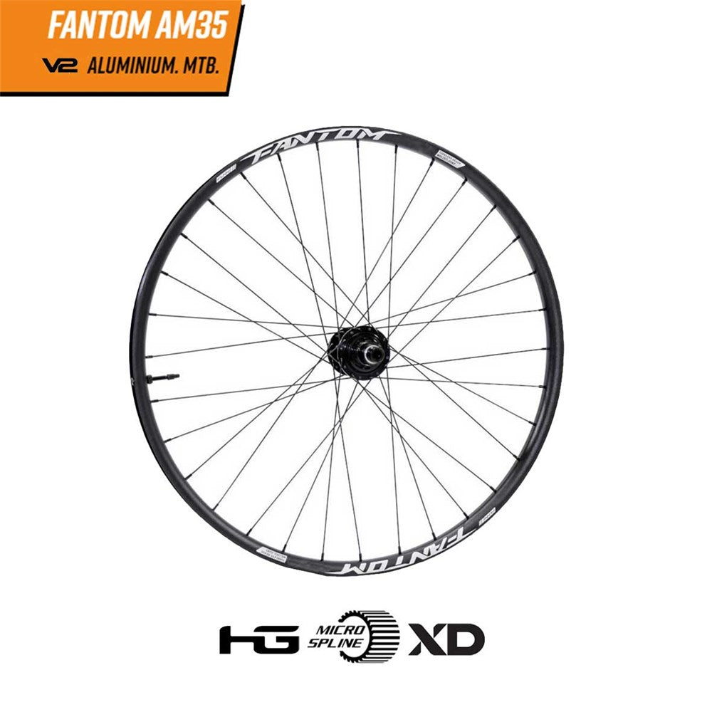 FUNN Fantom AM35 V2 Rear Wheel 29" Boost Shimano HG Tubeless Ready - Black