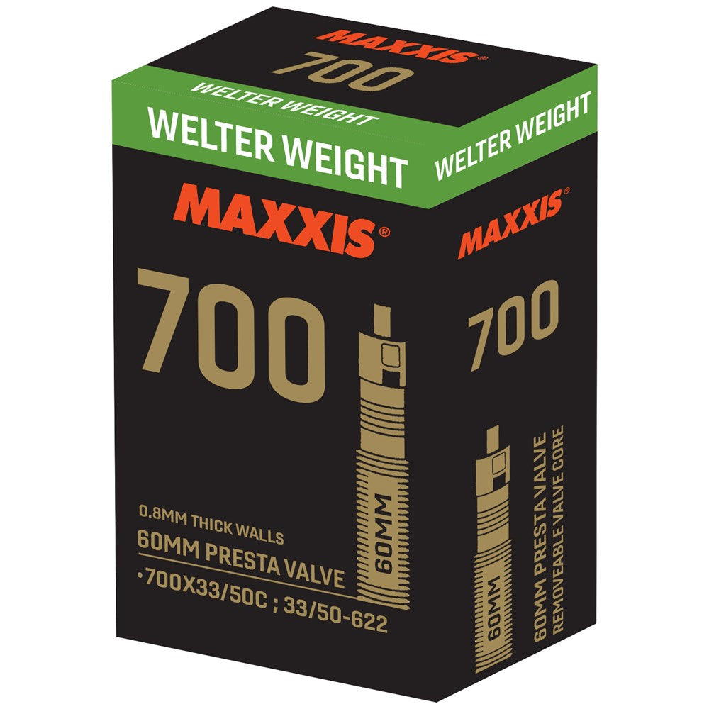 Maxxis Welterweight Tube 700 x 33/50 PV60 Valve Removable Presta Valve Core