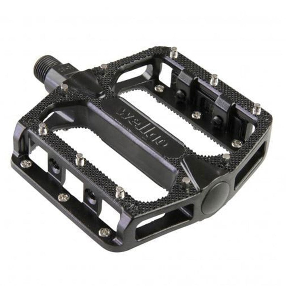 QBP Alloy MTB Platform Pedals 9/16 DU Bearing With Removable Pins - Black
