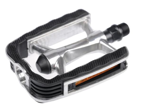 QBP Alloy Trekking Pedals 9/16 Kraton Top DU Bearing - Silver