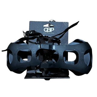 QBP Alloy Trekking Pedals 9/16 Toe Clips And Straps - Silver/Black
