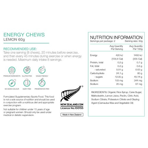 Pure Energy Chews - Lemon