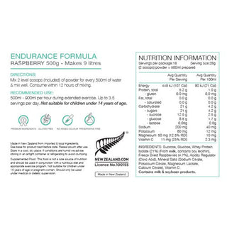 Pure Endurance Formula 500G - Raspberry