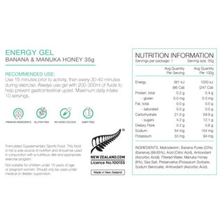 Pure Energy Gel Banana & Manuka Honey 35G Box of 24