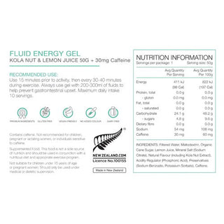 Pure Energy Gel Kola Nut & Lemon Juice With 30mg Caffeine 35G Box of 24
