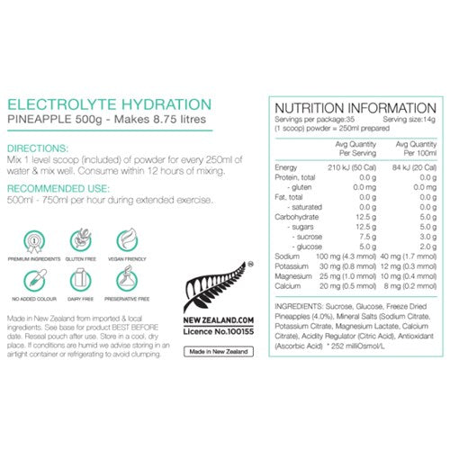 Pure Electrolyte Hydration 500G - Pineapple