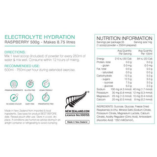 Pure Electrolyte Hydration 500G - Raspberry