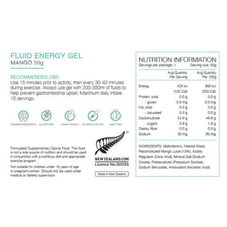 Pure Fluid Energy Gel Mango 50g Box of 18