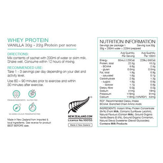 Pure Whey Protein Concentrate 30g Box of 25 - Vanilla