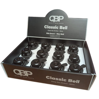 QBP Handlebar Mounted Bike Bell Counter Box 12 Pieces - Black