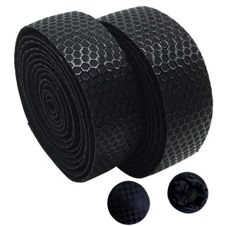 QBP Stealth PU Handlebar Tape Silicone Honeycomb Grip - Black