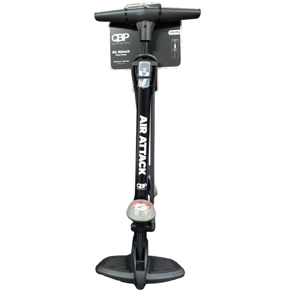 QBP Air Attack Floor Pump 120 PSI Steel Barrel Twin Head Valve