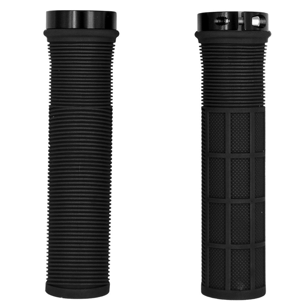 QBP Lock-On MTB Grips Ribbed Diamond Pattern 130mm - Black