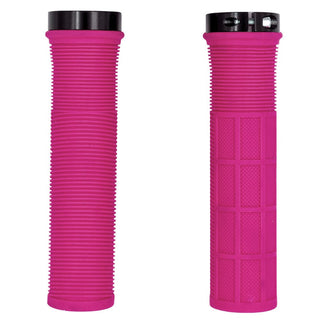 QBP Lock-On MTB Grips Ribbed Diamond Pattern 130mm - Pink