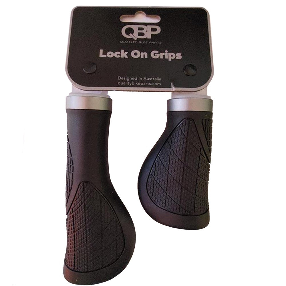 QBP Lock-On Ergonomic Bike Grips 140mm/95mm - Black