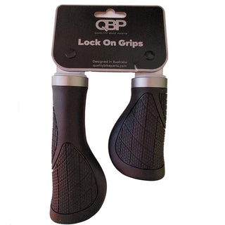 QBP Lock-On Ergonomic Bike Grips 140mm/95mm - Black