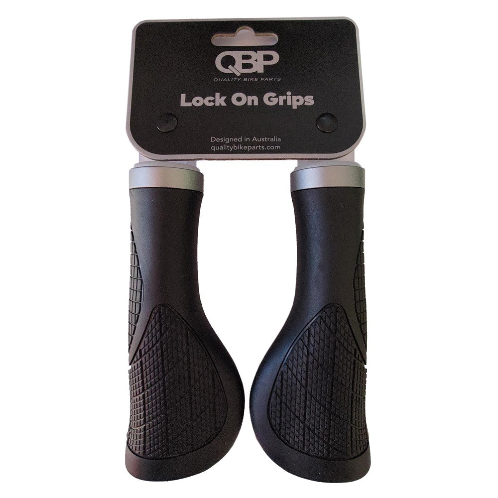 QBP Lock-On Ergonomic Bike Grips 140mm - Black